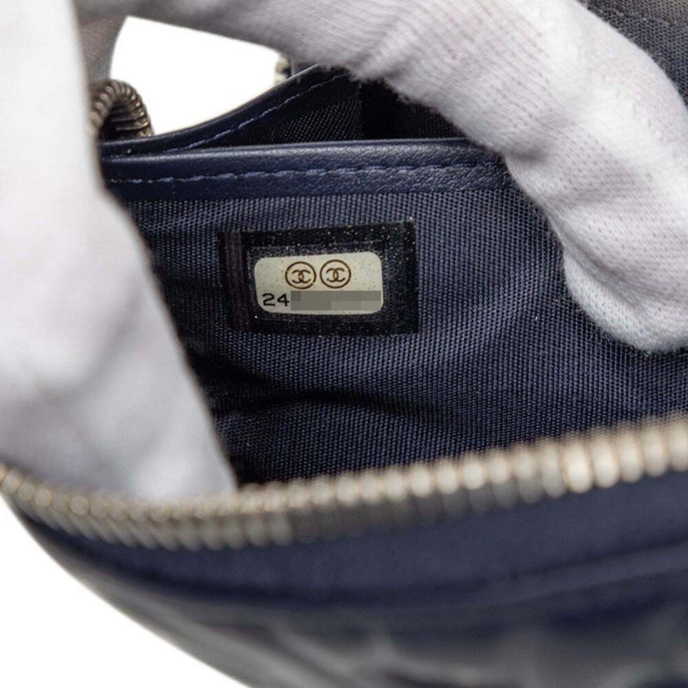 CHANEL Authentic Blue Leather Logo Wallet - Picture 7 of 7